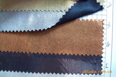 供应特殊鞋材手袋面料绒布烫金小圆点3285 针织面料的专业选择